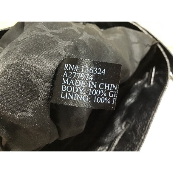 C Wonder Bucket Shopper Drawstring Tote Bag Shoulder Bag Black Pebbled Leather - Picture 13 of 16